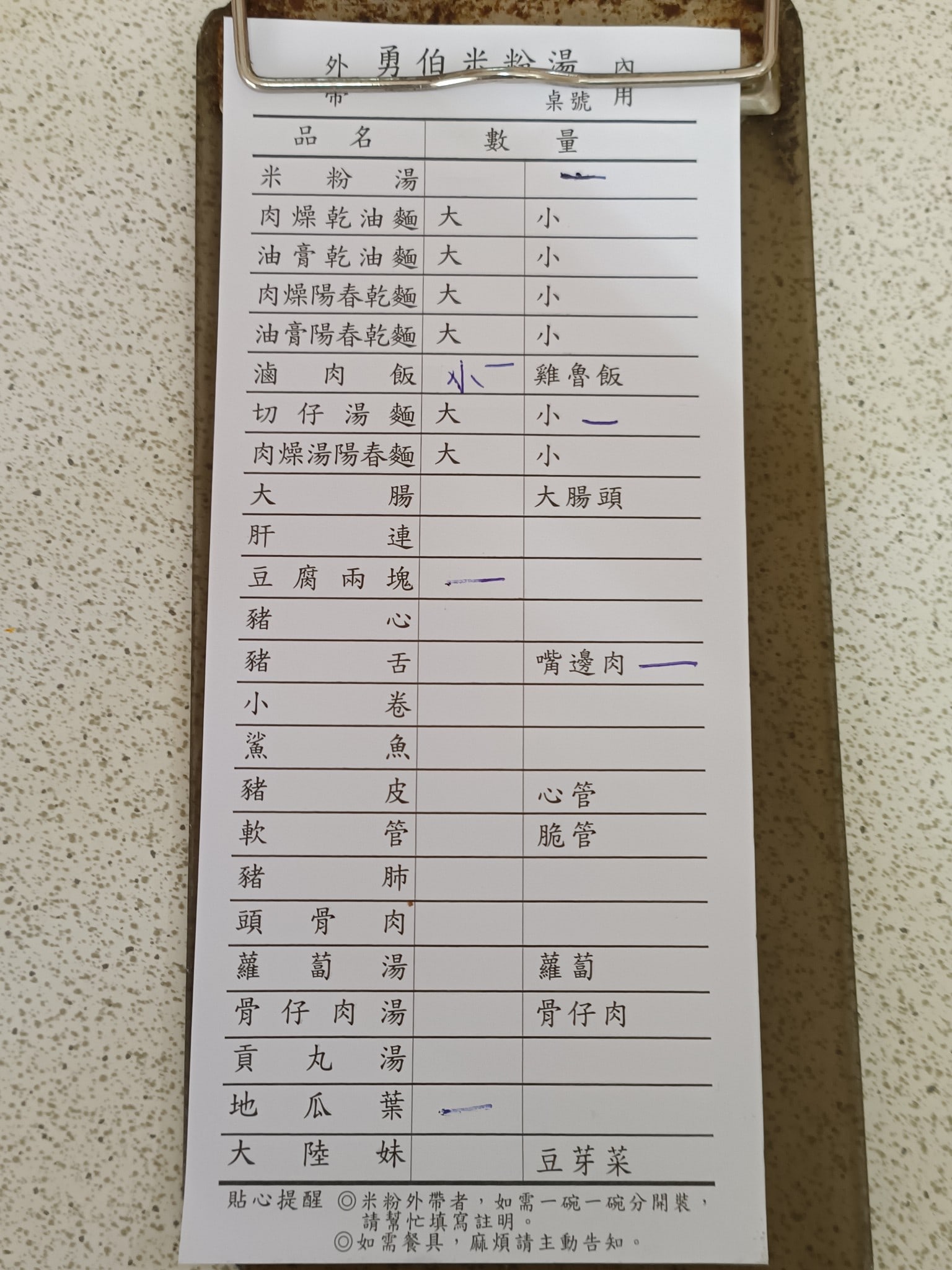 劍潭勇伯米粉湯 士林美食 台灣小吃 店家菜單