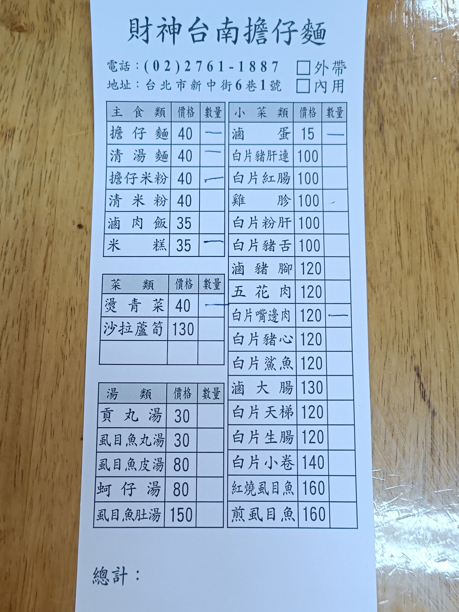 財神台南擔仔麵,財神台南擔仔麵菜單,財神台南擔仔麵價格,松山區美食,松山美食,台灣小吃,擔仔麵,台南米糕 店家菜單